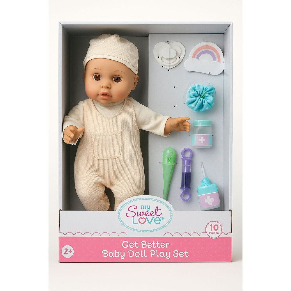 My Sweet Love Get Better Baby Doll Play Set 10-Piece | Baby Care Accessories | N